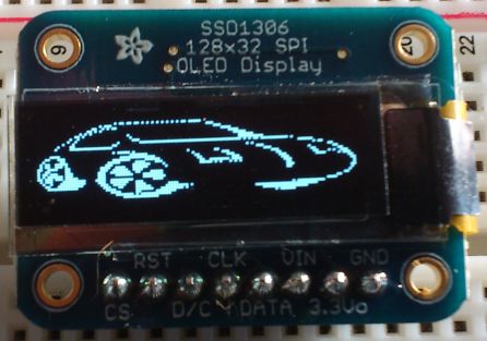 OLED 128x32 SPI display (SSD1306) - auto