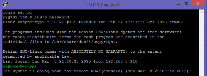 Raspberry Pi - GPIO interrupt reboot output