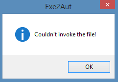 Exe2Aut error 01