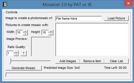Mosaicer v2.0 screen
