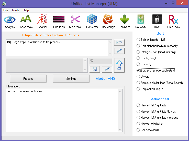 unified list manager ULM screen