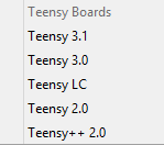 Teensyduino boards arduino IDE