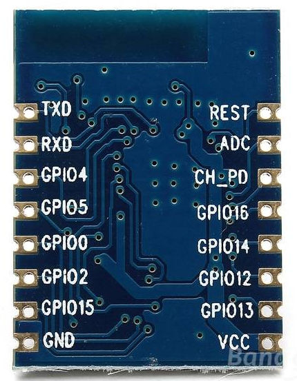 ESP8266 WiFi module ESP-07 onderkant