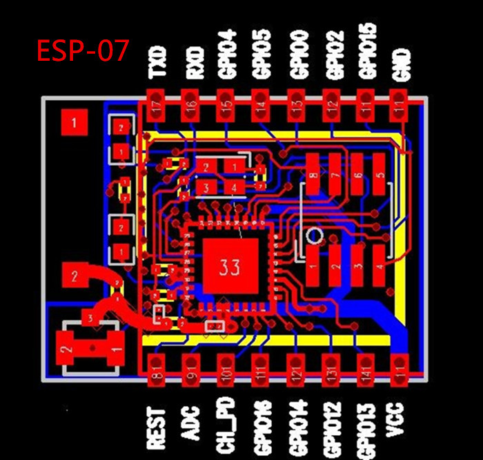 ESP8266 WiFi module ESP-07 pinout