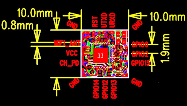 ESP8266 WiFi module ESP-09 pinout schema