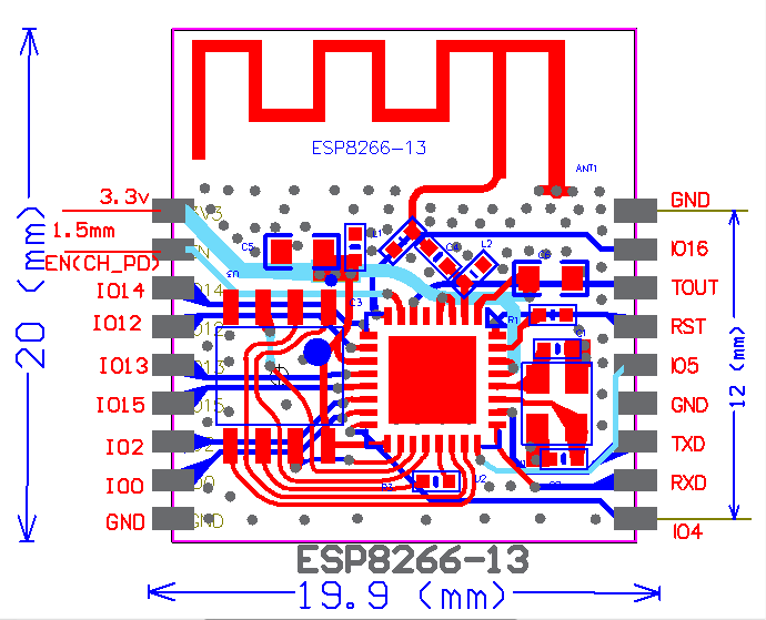 ESP8266 WiFi module ESP-13 pinout