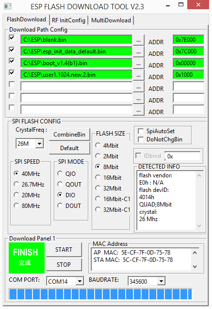 ESP8266 flashen met ESP Flash Download Tool 04