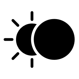 zon met maan eclipse icon
