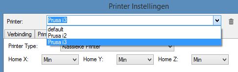 repetier host v1.6.1 printer instellingen prusa i3