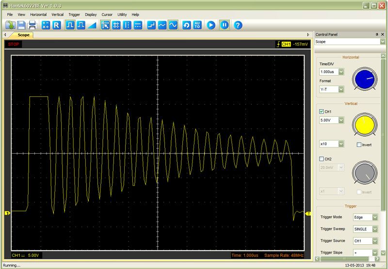 Hantek 6022BE Oscilloscoop software screen 01