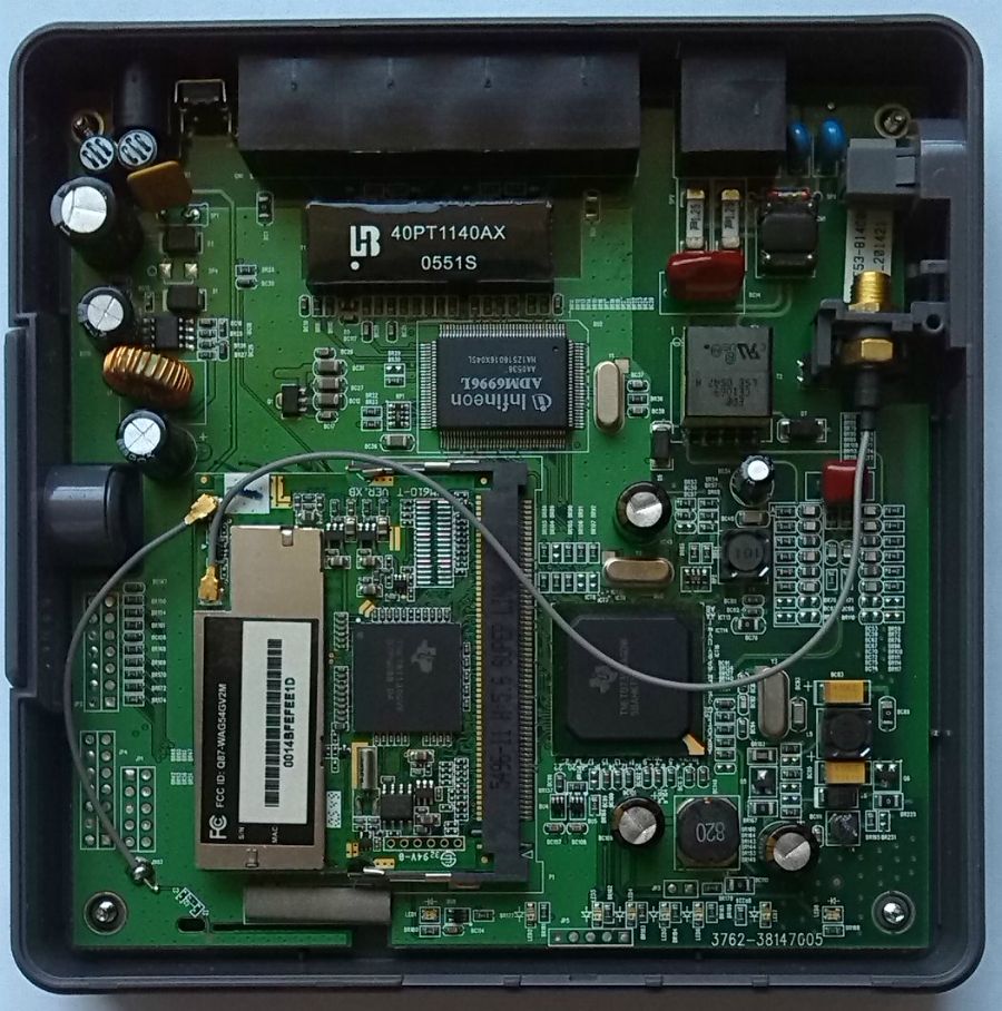 Linksys WAG354G v1 ADSL router pcb