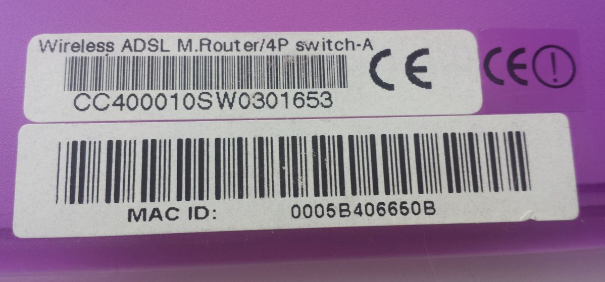 Sweex Wireless ADSL Modem-Router sticker