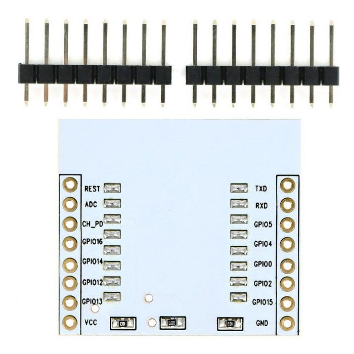 ESP8266 WiFi module adapter plaat met header pins bovenkant