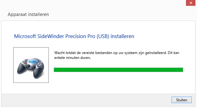 Microsoft SideWinder Precision Pro USB Joystick installeren windows