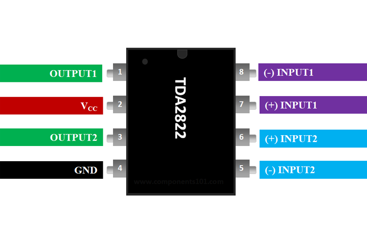 IC - TDA2822 - Dual Power Amplifier