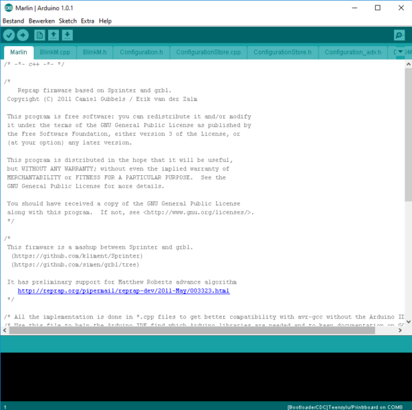 Builder 3D Mono firmware - Marlin v1.0.1 met Printrboard