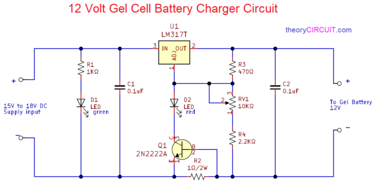 Schema - 12 Volt Gel cell Battery Charger Circuit